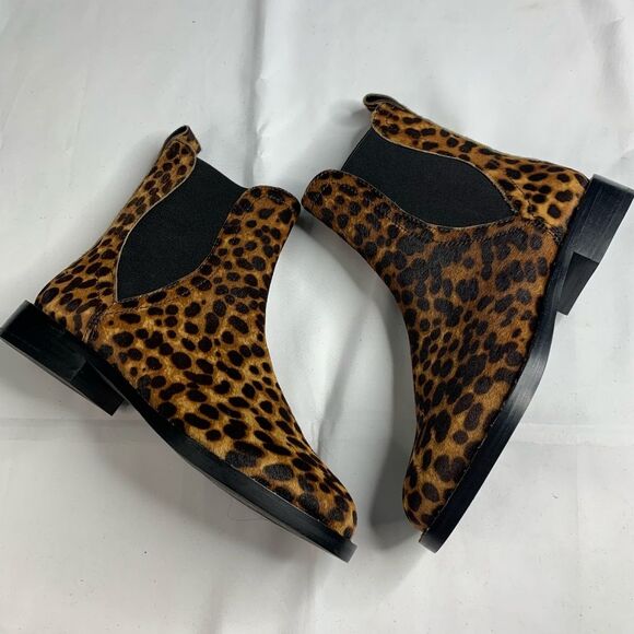 REBECCA MINKOFF Sabeen Too Brown Cow Hair Chelsea Slip On Boots - Picture 3 of 12